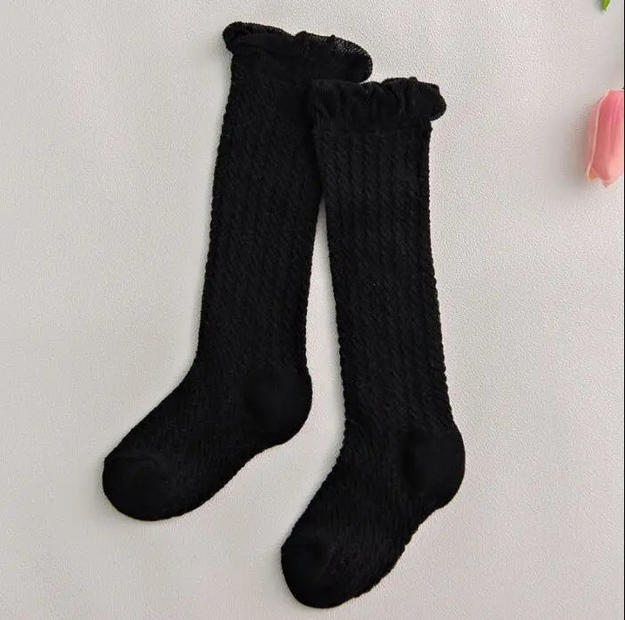 Sweet Newborn Baby Girl Socks Cotton Summer Infant Baby Knee High Socks for 0-6 Years 1 Pair Mesh breathable Socks Cotton New
