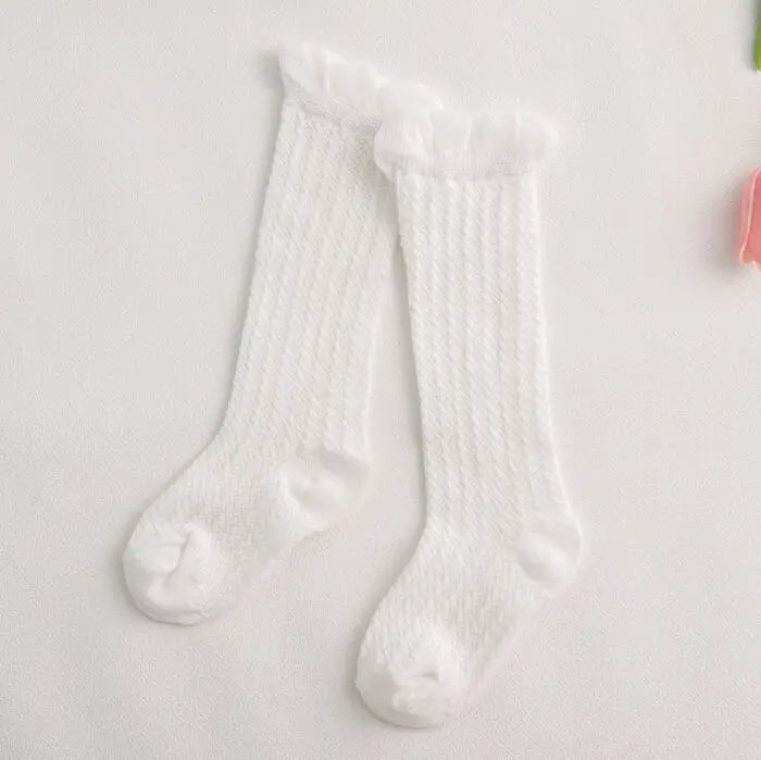 Sweet Newborn Baby Girl Socks Cotton Summer Infant Baby Knee High Socks for 0-6 Years 1 Pair Mesh breathable Socks Cotton New