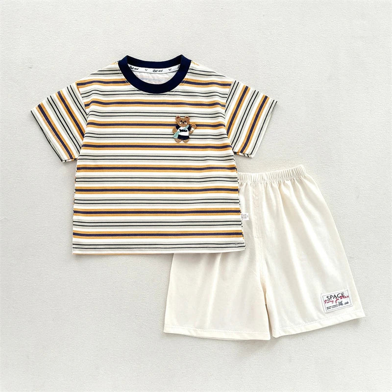 Kids Clothes Set Baby Boy/Girl T-Shirt + Shorts Summer Clothing Cotton Cartoon Casual Boys Tracksuit Children Baby Clothes Set
